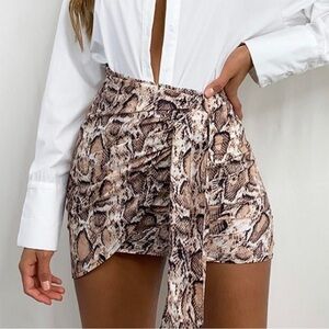 snake print mini skirt